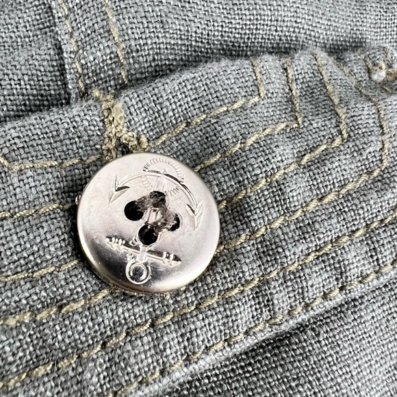 Mur Mur Shorts Size M Green 100% Linen Cargo Shorts W/Belt Anthropology #0058 - Picture 5 of 12